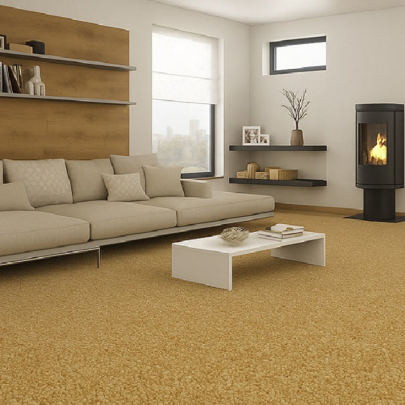 Carpets for Hallways Ashton Twist Gold Mustard Felt Back Carpet