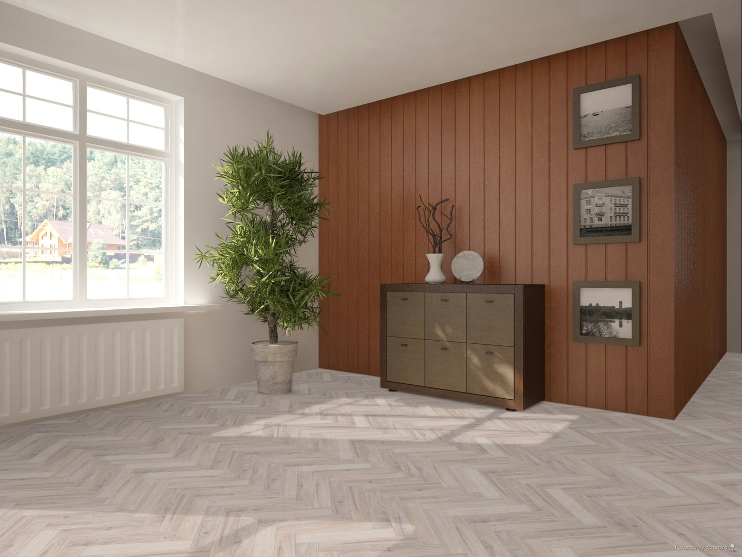 Ash Herringbone Vinyl Flooring