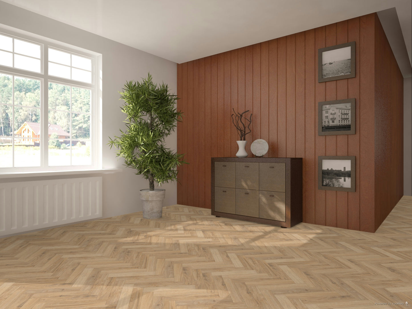 Beech Herringbone Vinyl Flooring