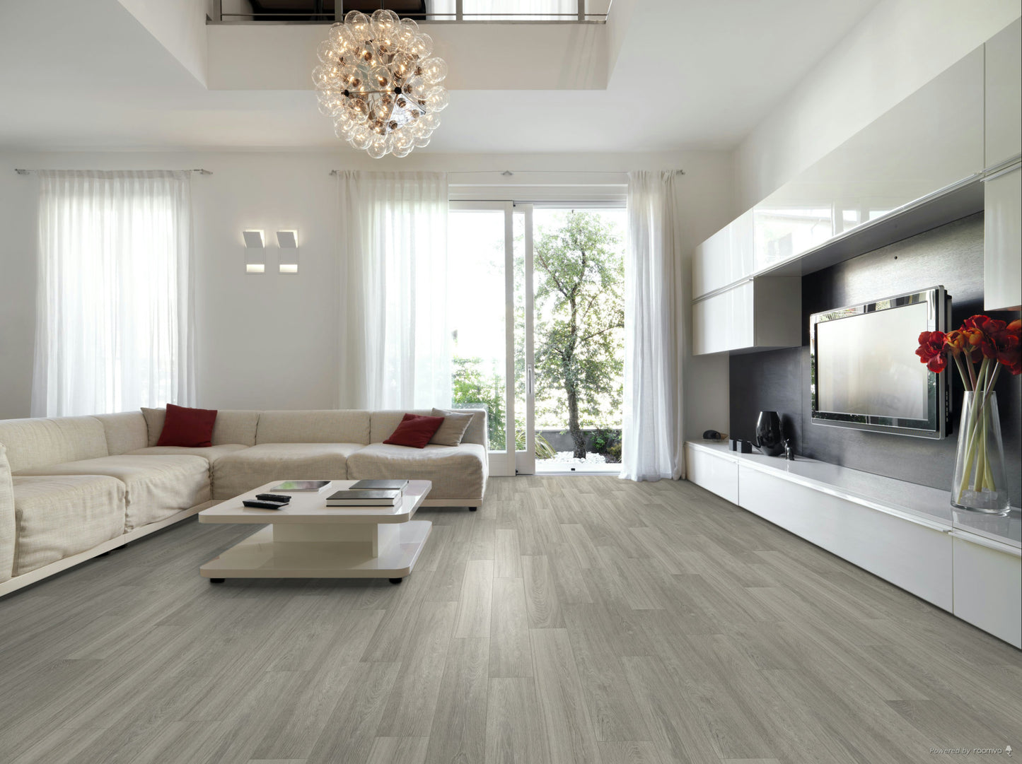 Cloudy Herringbone Vinyl Flooring