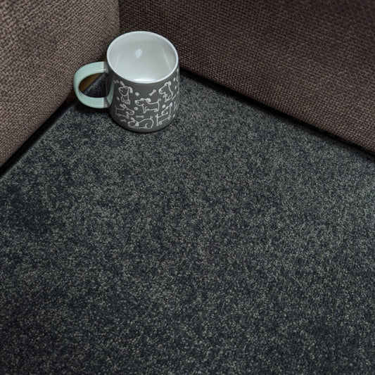 Grand Deluxe Ash Twist Pile Black Grey Carpet