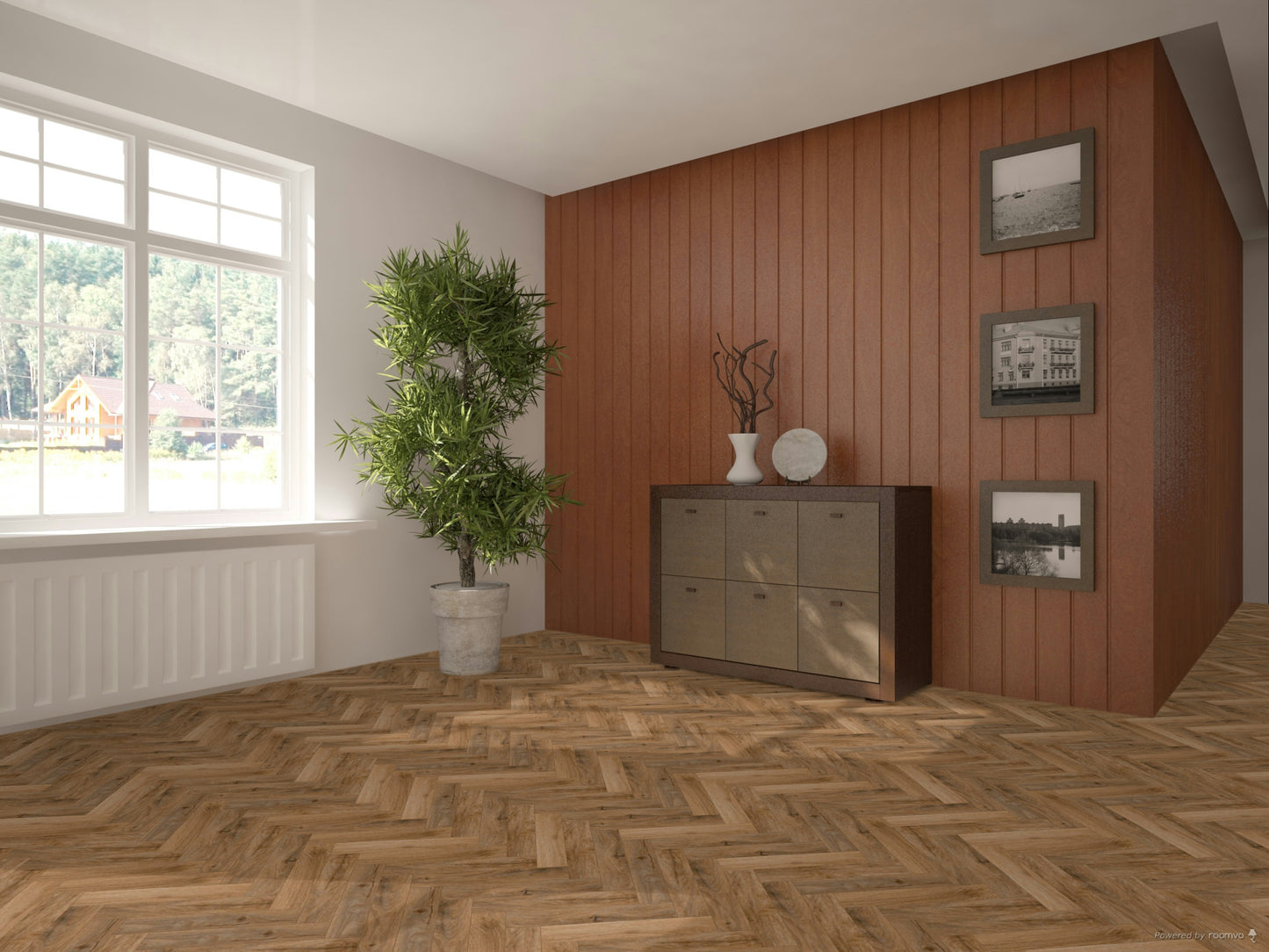 Oak Herringbone Vinyl Flooring