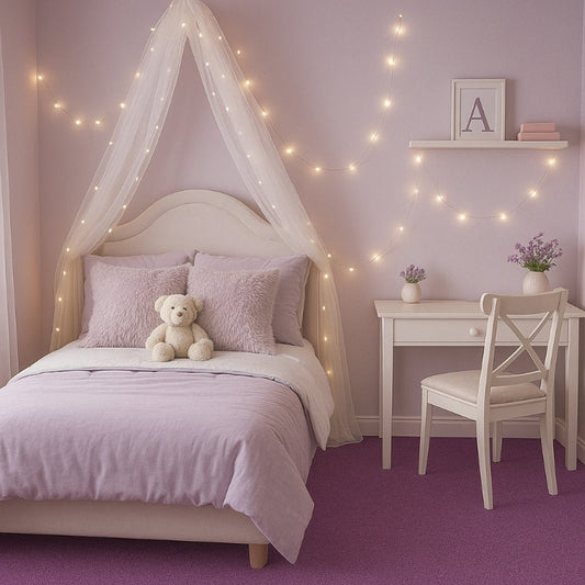 Purple Glitter Carpet Girls Bedroom