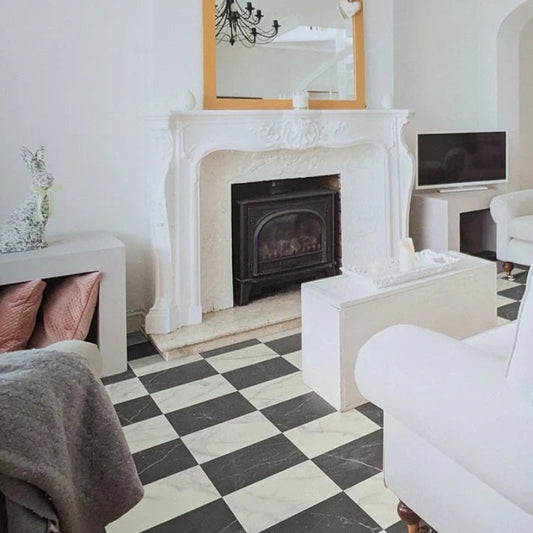 Rhinofloor XL Tex Logs Black & White Lino Vinyl Flooring