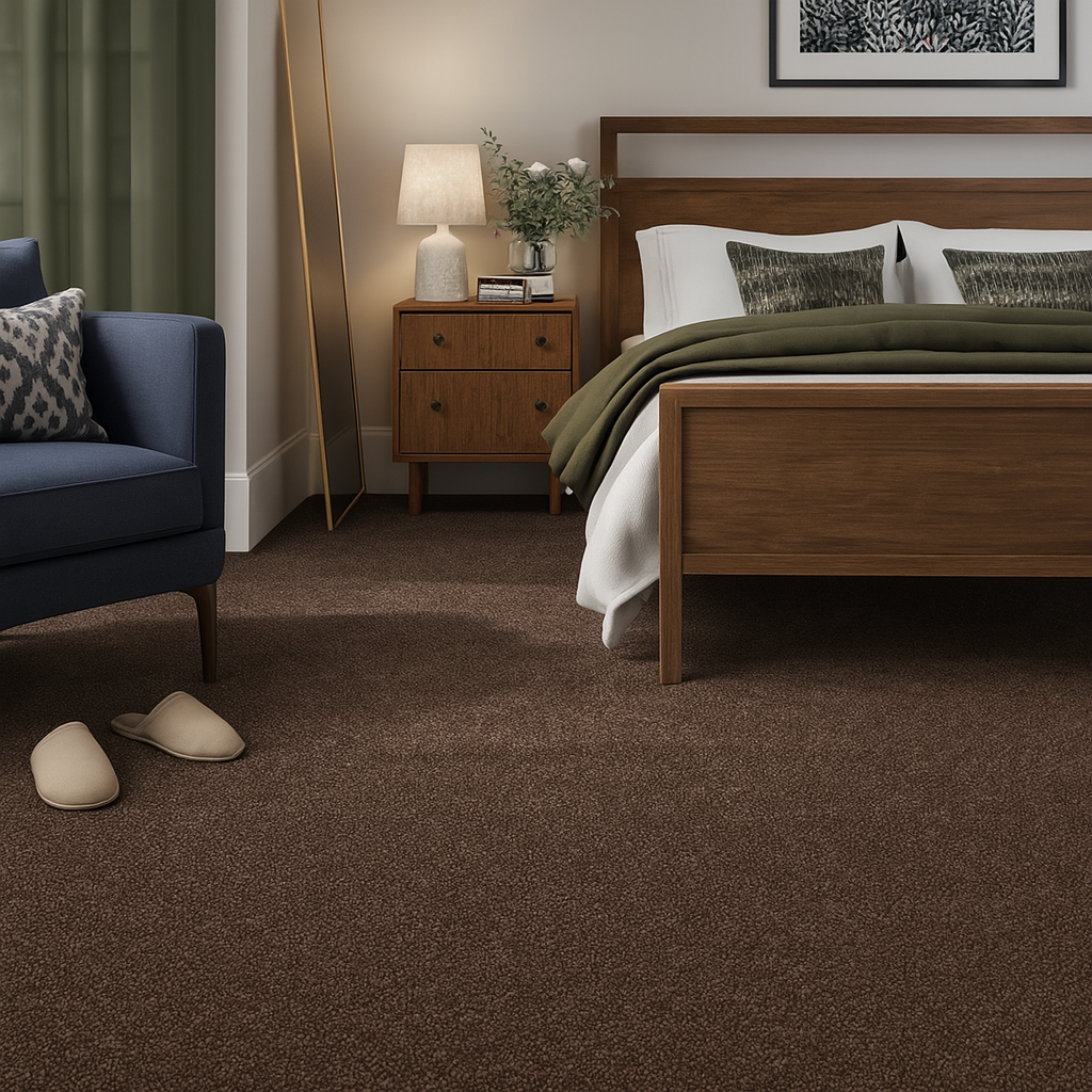 Richmond Saxony Dark Brown Thick Carpet