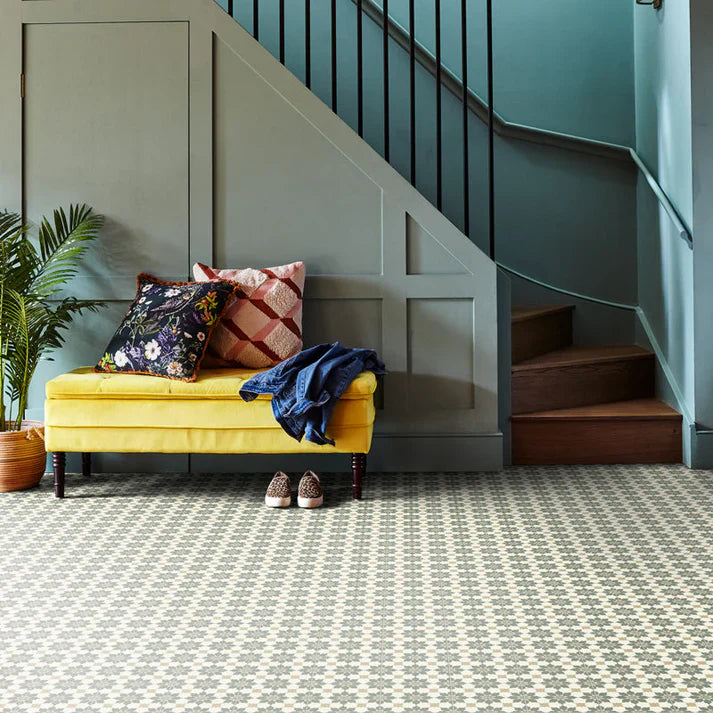 rubens green geometric vinyl floor